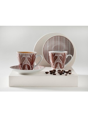 English Home Tulipe 4 Parça Bordo Kahve Fincan Takımı 80 ml Şık Sunum İçin Tasarlandı