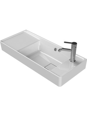 Turkuaz Seramik Sharp 80X35 cm Etajerli Lavabo