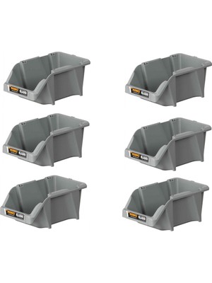Mano Plastik Avadanlık Parça Kutusu 6 Parça Gri 200X300X130 mm