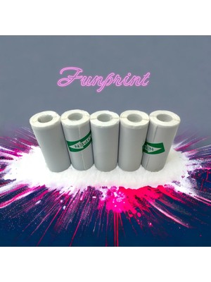 Popit Toys Mini Taşınabilir Yazıcı Kağıdı, Yapışkanlı Etiket Beyaz (5 Adet) Genişlik 5.7cm.