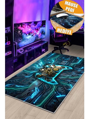 Lavita Home Makinede Yıkanabilir  Kaymaz Taban Dijital Baskı Gamer Oyun Halısı  Çocuk Odası Halısı