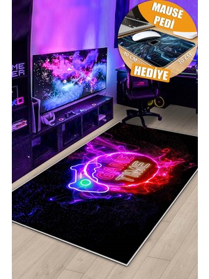 Lavita Home Makinede Yıkanabilir  Kaymaz Taban Dijital Baskı Gamer Oyun Halısı  Çocuk Odası Halısı