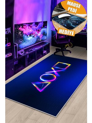 Lavita Home Makinede Yıkanabilir  Kaymaz Taban Dijital Baskı Gamer Oyun Halısı  Çocuk Odası Halısı