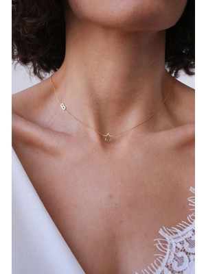 N!da Jewelry 925 Ayar Gümüş Harf Yıldız Kolye