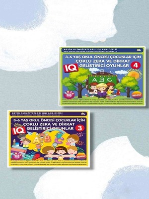 3-6 Yaş Okul Öncesi Çocuklar İçin Çoklu Zeka ve Dikkat Geliştirici Oyunlar Kitap Seti - Bahar Çelik