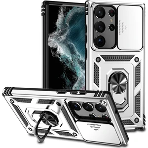 Samsung Galaxy S23 Ultra Kılıf Slayt Kamera Koruma Anti-Drop Kickstand Pc+Tpu Telefon Kapağı (Yurt Dışından)