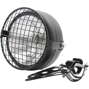 Retro Vintage Motosiklet Evrensel Yan Montaj 35 W 6.5 Inç Şeffaf Far Cafe Racer Izgara + Braketi Kiti (Yurt Dışından)