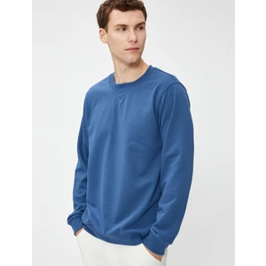 Basic Sweat Bisiklet Yaka Dikiş Detaylı Uzun Kollu