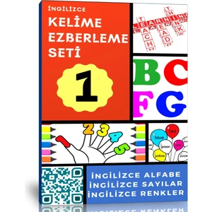 Enine Boyuna Eğitim İngilizce Kelime Ezberleme Seti (Alfabe-Sayılar-Renkler)