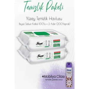 Düvenci Temizlik Paketi 7 (Beyaz Sabun Temizlik Havlusu 200 Yaprak ve Mobilya Cilası)