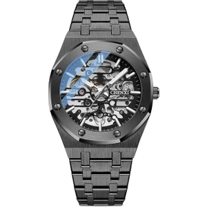 Siyah Chenxı Otomatik Erkek Saatler Üst Marka Mekanik Tourbillon Kol Saati Su Geçirmez Iş Paslanmaz Çelik Spor Erkek Saatler (Yurt Dışından)