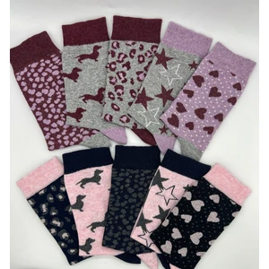 Ciho Socks Daily 10 Çift Kadın Pamuklu Günlük Spor Desenli Eğlenceli Soket Çorap