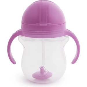 Tıklama Kilitli Uçlu Pipetli  Alıştırma Bardağı, 6AY+207ML Mor