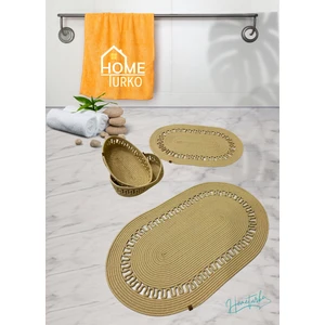 Home Turko 2'Li Takım Jüt, Hasır, Paspas, Banyo Paspası, Banyo Paspas Takımı Ve Banyo Sepeti