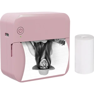 Taşınabilir Kablosuz Bt Termal Etiket Makinesi - Pembe (Yurt Dışından)