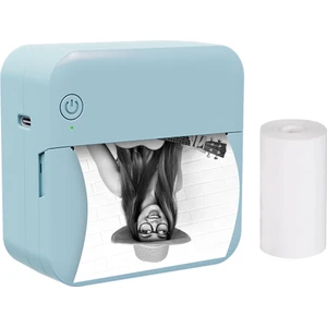 Taşınabilir Kablosuz Bt Termal Etiket Makinesi - Mavi (Yurt Dışından)