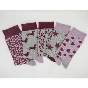 Ciho Socks Daily 5 Çift Kadın Pamuklu Günlük Spor Desenli Eğlenceli Soket Çorap