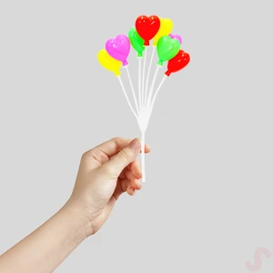 Süsle Bebek ve Parti Plastik Minyatür 8'li Demet 17cm Teraryum Obje - Kalp