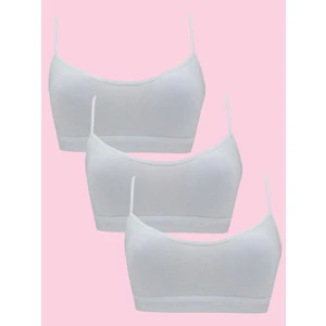 Mood Agenda Kız Çocuk 3'lü Pedli Pamuklu Ince Askılı Büstiyer Günlük Alıştırma Sütyeni