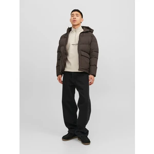 Jack & Jones Logo Baskili Kapüsonlu Puffer Mont - Vesterbro