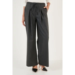 Regular Fit Yüksek Bel Bol Paça Pileli Palazzo Pantolon Bayan Pantolon 611PL00198