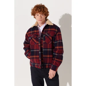 Regular Fit Normal Kesim Sherpa Yaka Çok Renkli Shacket Ceket