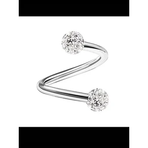 Ares Collection Arescollection Cerrahi Çelik Iki Ucu Zirkon Taşlı Kıvrımlı Spiral Piercing