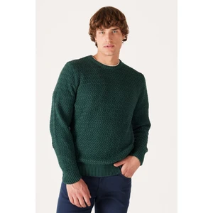 Regular Fit Normal Kesim Bisiklet Yaka Bordo Triko Kazak