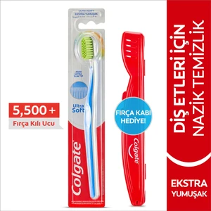 Ultra Soft Diş Etleri için Nazik Temizlik Yumuşak Diş Fırçası + Fırça Kabı Hediye