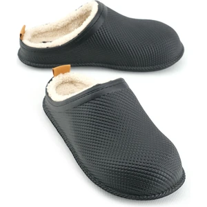 Kışlık Kauçuk Islak Zemine Uygun Ev Bahçe Içi Peluşlu Kadın Terlik