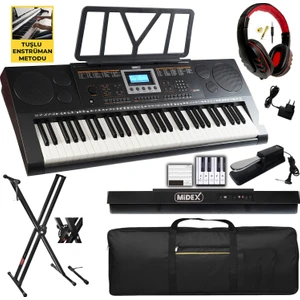 PS-3500KSP Tuş Hassasiyetli 61 Tuşlu Org Sustain Pedallı (Stand Pedal Çanta Kulaklık Notalık Metod)