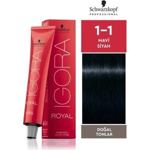 Igora Royal Doğal Tonlar 1-1 Mavi Siyah Saç Boyası 60ml