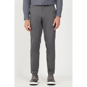 ALTINYILDIZ CLASSICS Erkek Gri Slim Fit Dar Kesim Gabardin Kumaş Desenli Pamuklu Esnek Beli Lastikli Pantolon