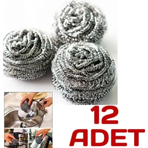 12 Adet Bulaşık Teli Ovma Teli Ekonomik Toptel Sürtme Teli