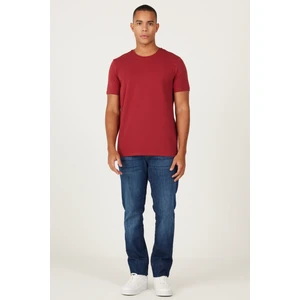 ALTINYILDIZ CLASSICS Erkek Bordo 360 Derece Her Yöne Esneyen Slim Fit Bisiklet Yaka Tişört