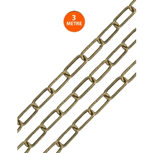 Avize Zinciri, Metal Zincir, Toptan Zincir ( 3 Metre ) Antik Sarı Renk