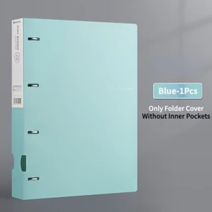 Sadece Kapak-Mavi A4 Dosya Klasörleri Ekran Kitap 4 Delikli Bağlayıcı Klasörler Morandi Renkli Su Geçirmez Belge Halkalı Klasör Klasörü (Yurt Dışından)