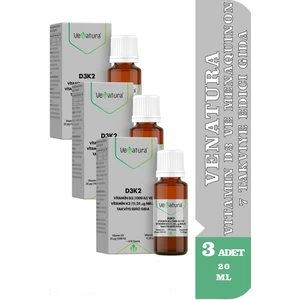 Vitamin D3 ve Menaquinon 7 Takviye Edici Gıda 20 ml 3 Adet