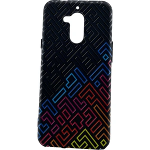 General Mobile Gm 8 Kılıf Geometrik Desenli Siyah Kapak Korumalı Kılıf