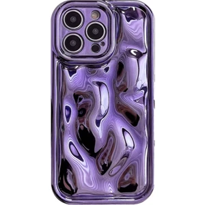 Forestl Digital Iphone 13 Pro Max Telefon Kılıfı Için 6.7 Inç Yumuşak Tpu Telefon Kılıf Meteorit Doku Elektrapılaşma Kapak-Morası (Yurt Dışından)