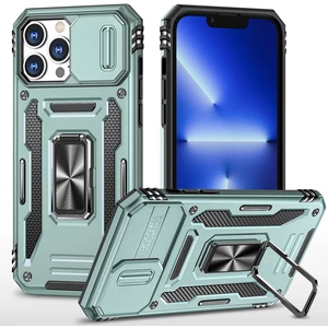 Forestl Digital Iphone 13 Pro Max Telefon Kılıf Önleme Önleme Önleyici Telefon Geri Kapak 6.7 Inç Pc+Tpu Yüzük Kickstand Slayt Kamera Kapağı Cep Telefonu Kabuk Yeşil (Yurt Dışından)