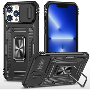 Forestl Digital Iphone 13 Pro Max Telefon Kılıf Önleme Önleme Önleyici Telefon Geri Kapak 6.7 Inç Pc+Tpu Yüzük Kickstand Slayt Kamera Kapak Cep Telefonu Kabuk Black (Yurt Dışından)