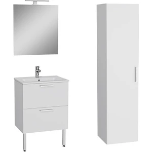 Vitra Banyo Mobilyası Seti ve Boy Dolabı, Parlak Beyaz, 60 Cm, Çekmeceli, Ayaklı