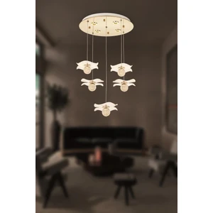 Eray Aydınlatma L025-4+1 5li Sarkıt LED Avize(Beyaz Işık -Sarı Işık - Gün Işığı)