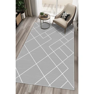 Lavita Home Dijital Baskı Yıkanabilir Kaymaz Gri Salon Halısı Mutfak Halısı Yolluk ve Paspas