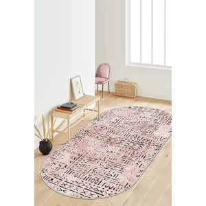 Lavita Home Dijital Baskı Yıkanabilir Kaymaz Pudra Oval Salon Halısı Mutfak Halısı Yolluk ve Paspas