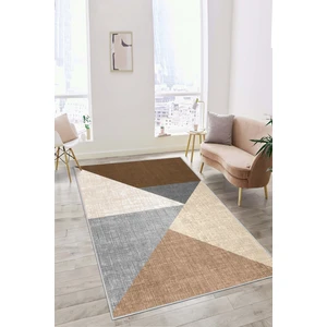 Lavita Home Dijital Baskı Yıkanabilir Kaymaz Kahverengi Salon Halısı Mutfak Halısı Yolluk ve Paspas