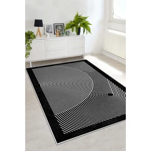 Lavita Home Dijital Baskı Yıkanabilir Kaymaz Siyah Salon Halısı Mutfak Halısı Yolluk ve Paspas