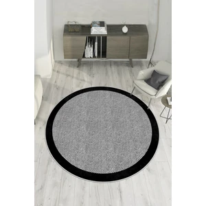 Lavita Home Dijital Baskı Yıkanabilir Kaymaz Gri Yuvarlak Salon Halısı Mutfak Halısı ve Paspas