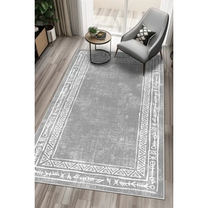 Lavita Home Dijital Baskı Yıkanabilir Kaymaz Gri Salon Halısı Mutfak Halısı Yolluk ve Paspas